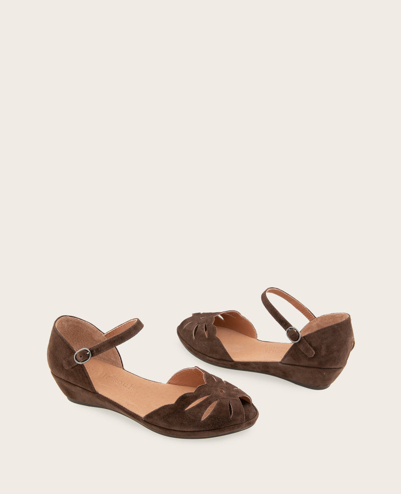Kenneth Cole - GENTLE SOULS - Lily Moon Suede Ankle Strap Mini Wedge Sandal WOMENS SANDAL for Women