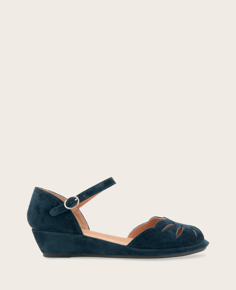 Kenneth Cole - GENTLE SOULS - Lily Moon Suede Ankle Strap Mini Wedge Sandal WOMENS SANDAL for Women