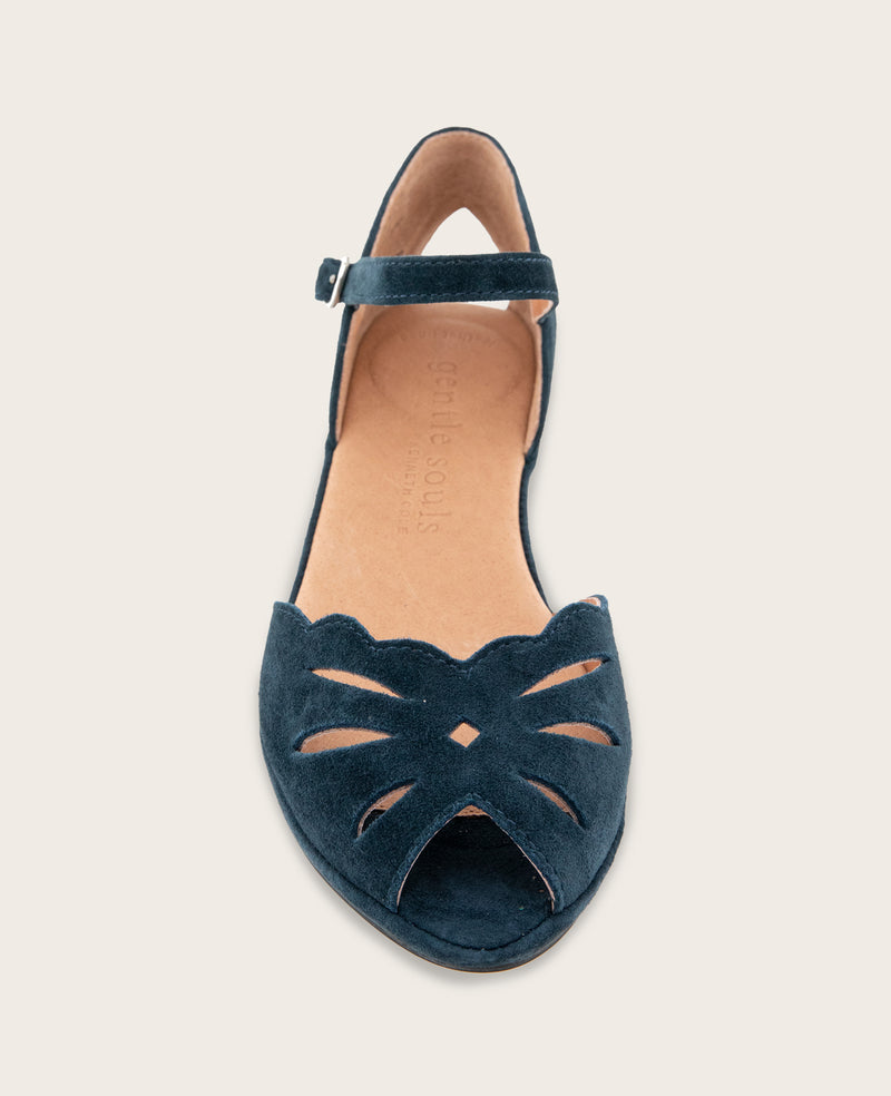 Kenneth Cole - GENTLE SOULS - Lily Moon Suede Ankle Strap Mini Wedge Sandal WOMENS SANDAL for Women
