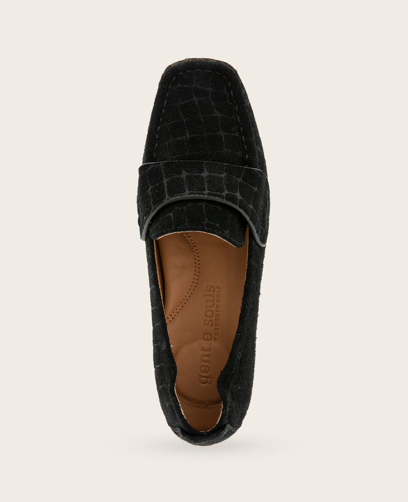 Kenneth Cole - GENTLE SOULS - Sophie Suede Embossed Loafer WOMENS FLAT for Women
