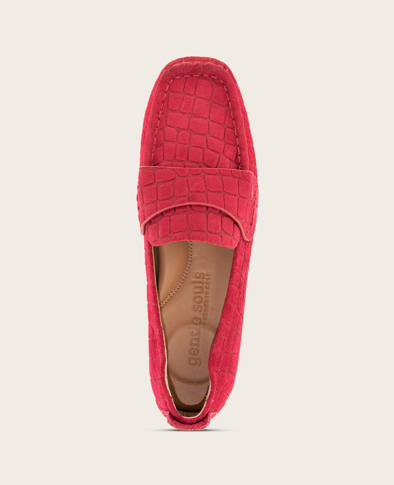 Kenneth Cole - GENTLE SOULS - Sophie Suede Embossed Loafer WOMENS FLAT for Women