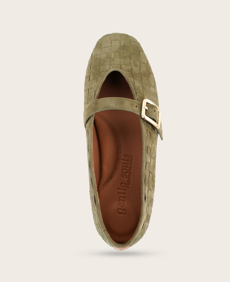 Kenneth Cole - GENTLE SOULS - Winifred Suede Woven Mary Jane Flat WOMENS FLAT for Women