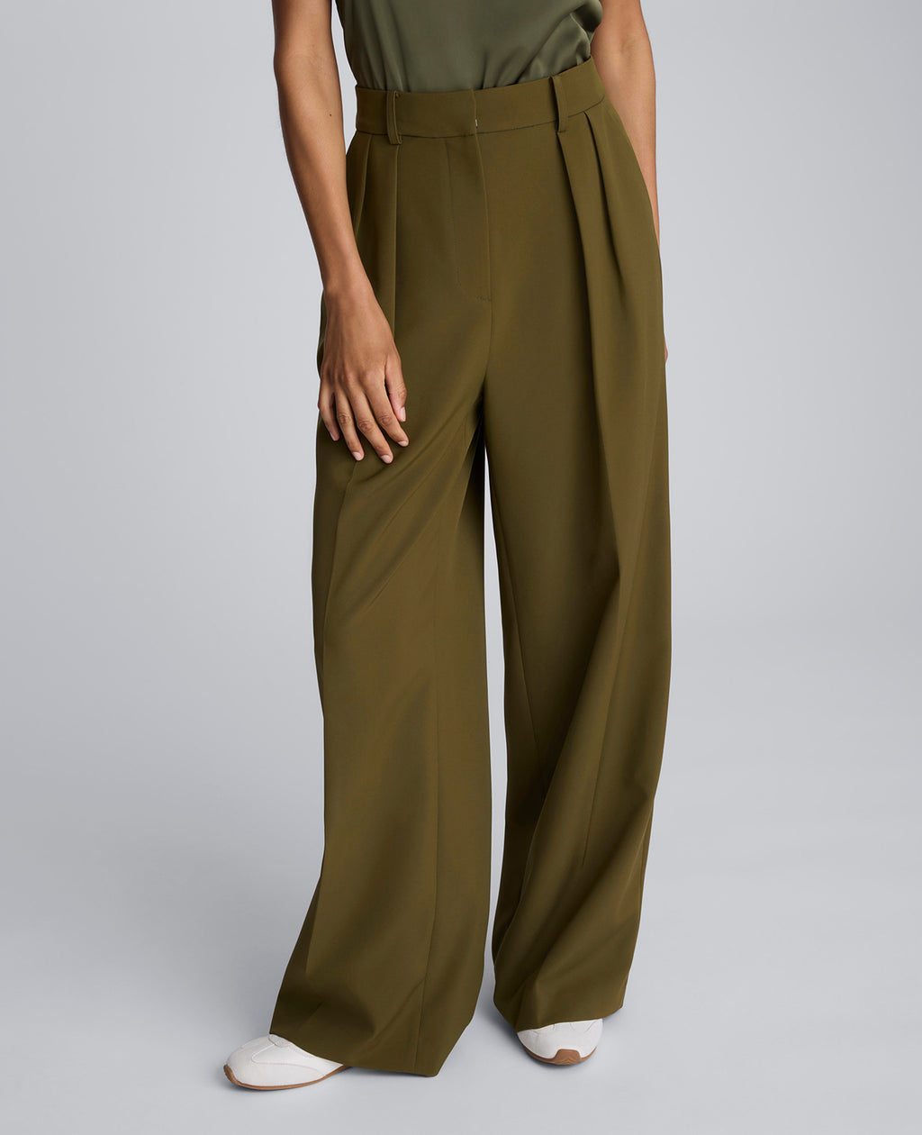 Kenneth Cole - Luxe Twill Wide Leg Pleat Front Pant WOMENS PANTS for Women 