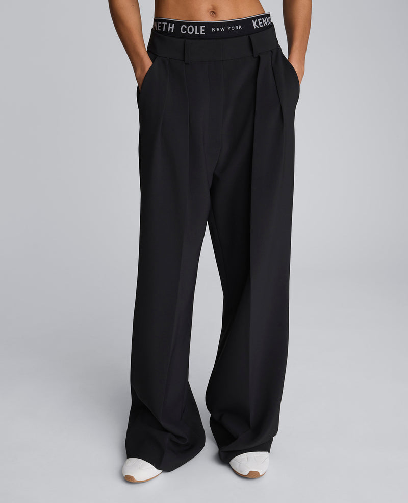 Kenneth Cole - Luxe Twill Wide Leg Pleat Front Pant WOMENS PANTS for Women