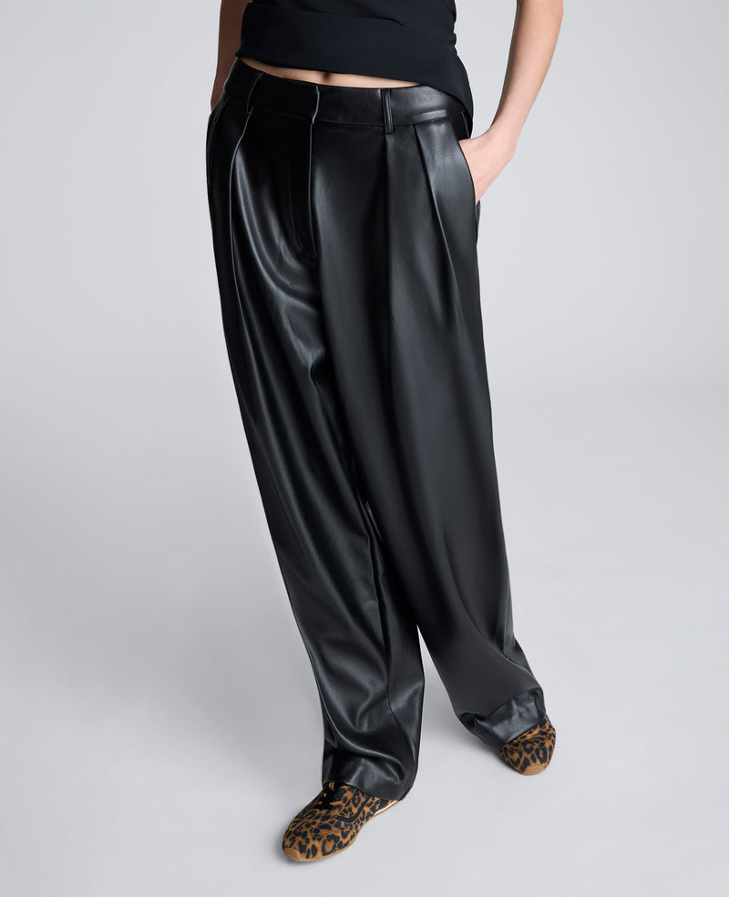 Kenneth Cole - High Rise Fly Front Double Pleat Wide Leg Pant WOMENS PANTS for Women