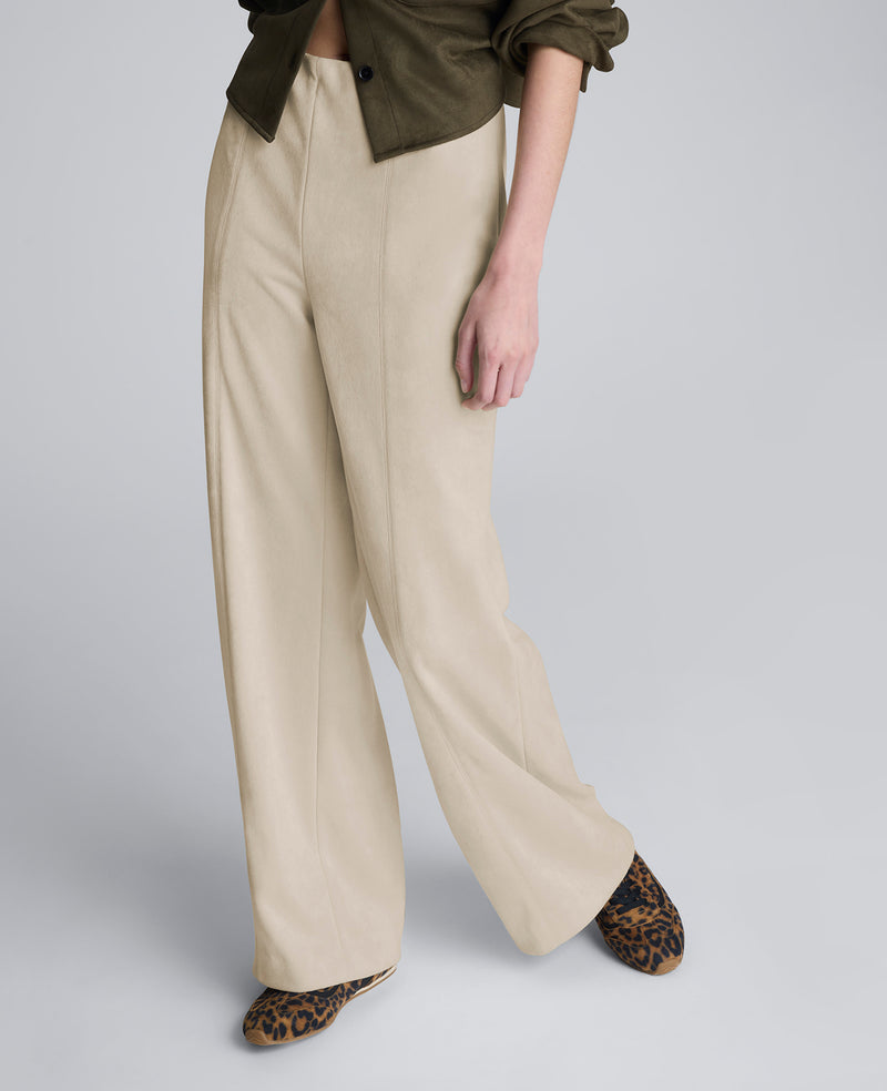 Faux Suede Pullover Wide Leg Pant
