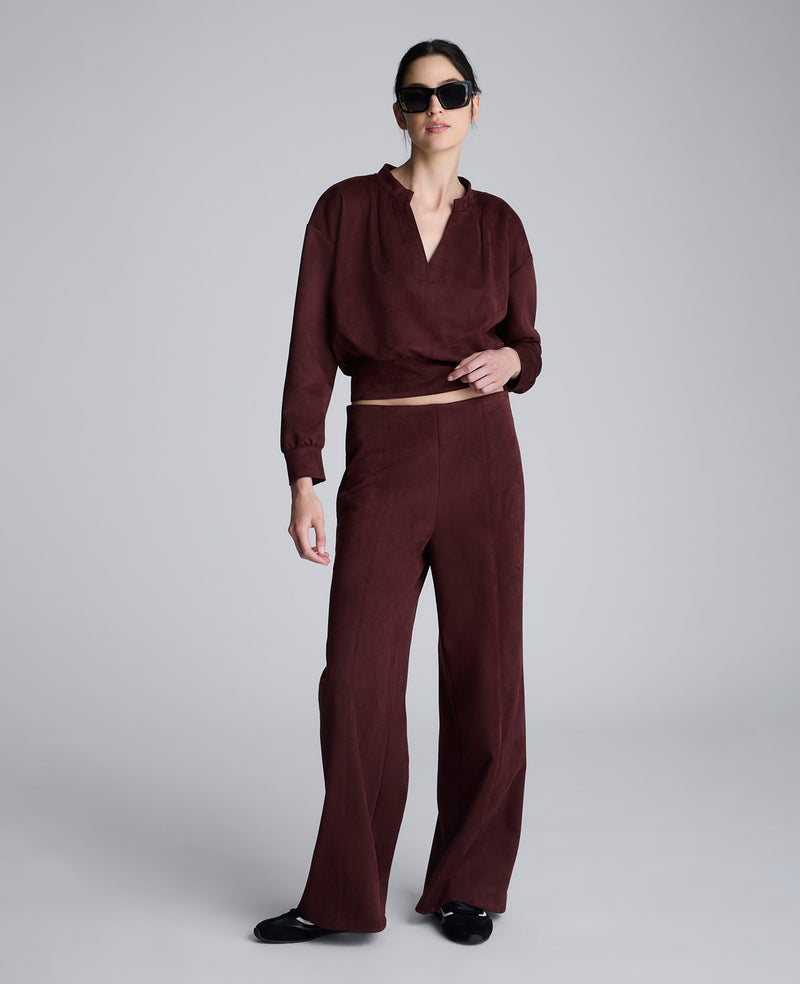 Kenneth Cole - Faux Suede Pull On Wide Leg Pant WOMENS PANTS for Women