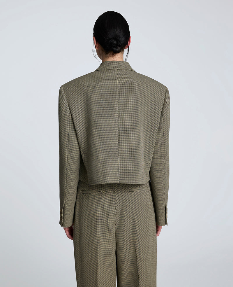 Kenneth Cole - Houndstooth Cropped Double Breasted Jacket WOMENS JACKET for Women