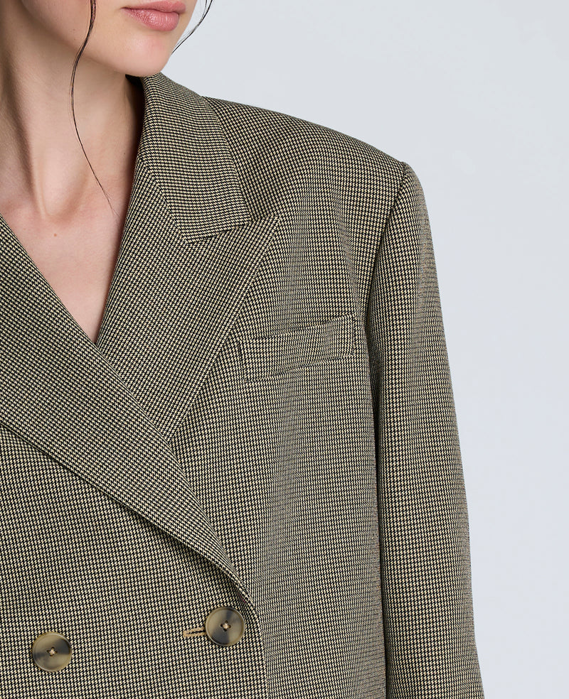 Kenneth Cole - Houndstooth Cropped Double Breasted Jacket WOMENS JACKET for Women