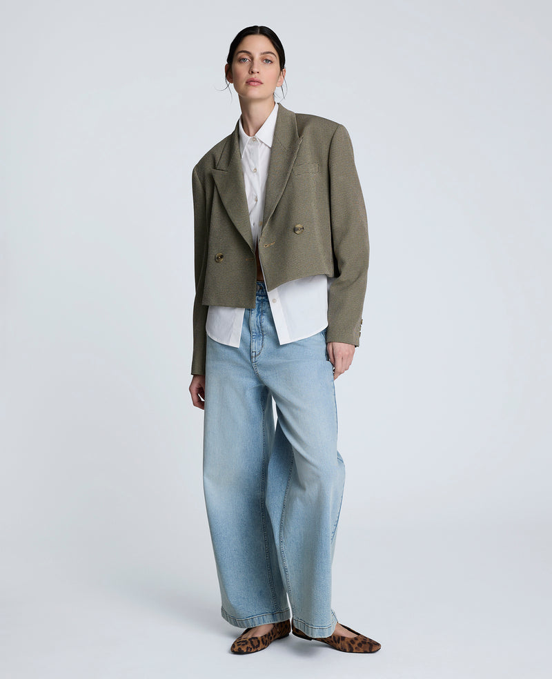 Kenneth Cole - Houndstooth Cropped Double Breasted Jacket WOMENS JACKET for Women