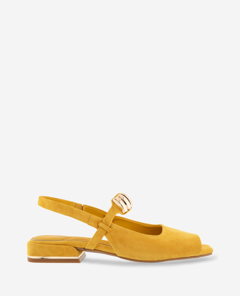 Kenneth Cole - Illia Suede Open Toe Hardware Flat Slingback WOMENS FLAT for Women