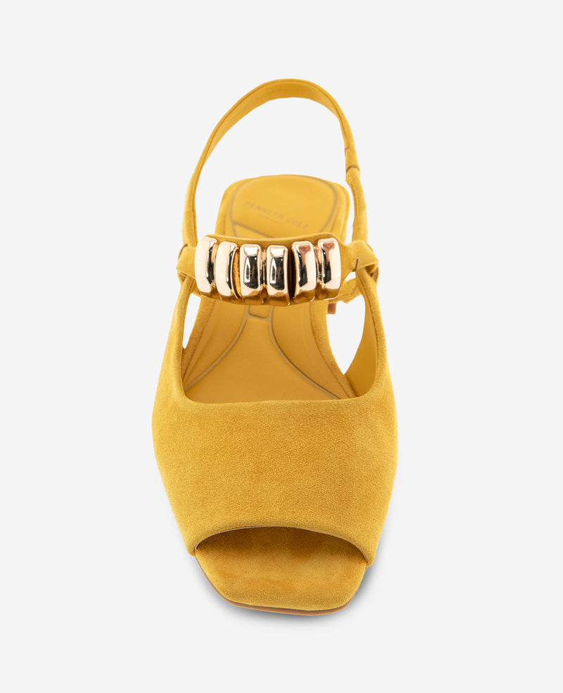 Kenneth Cole - Illia Suede Open Toe Hardware Flat Slingback WOMENS FLAT for Women