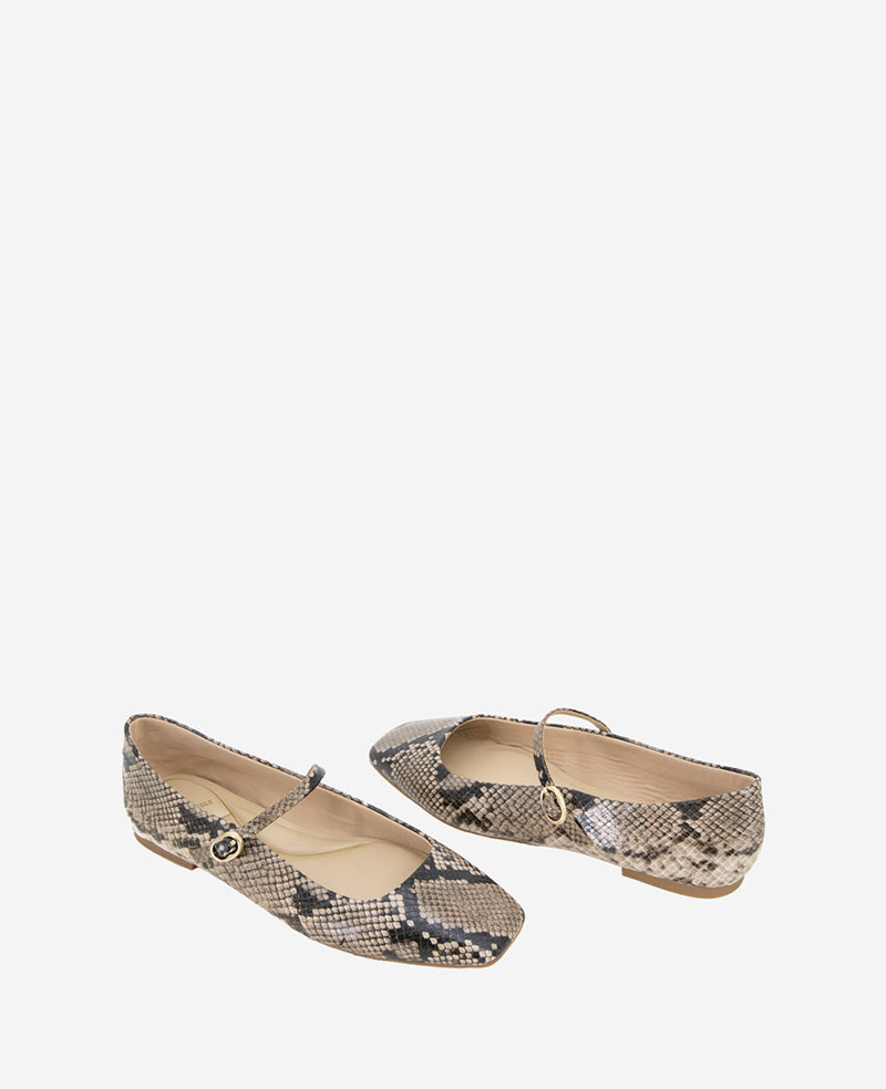 Kenneth Cole - Jasper Snakeskin Leather Ballet Flat WOMENS FLAT for Women