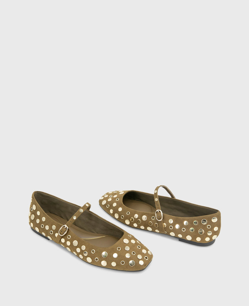 Kenneth Cole - Jasper Suede Stud Ballet Flat WOMENS FLAT for Women