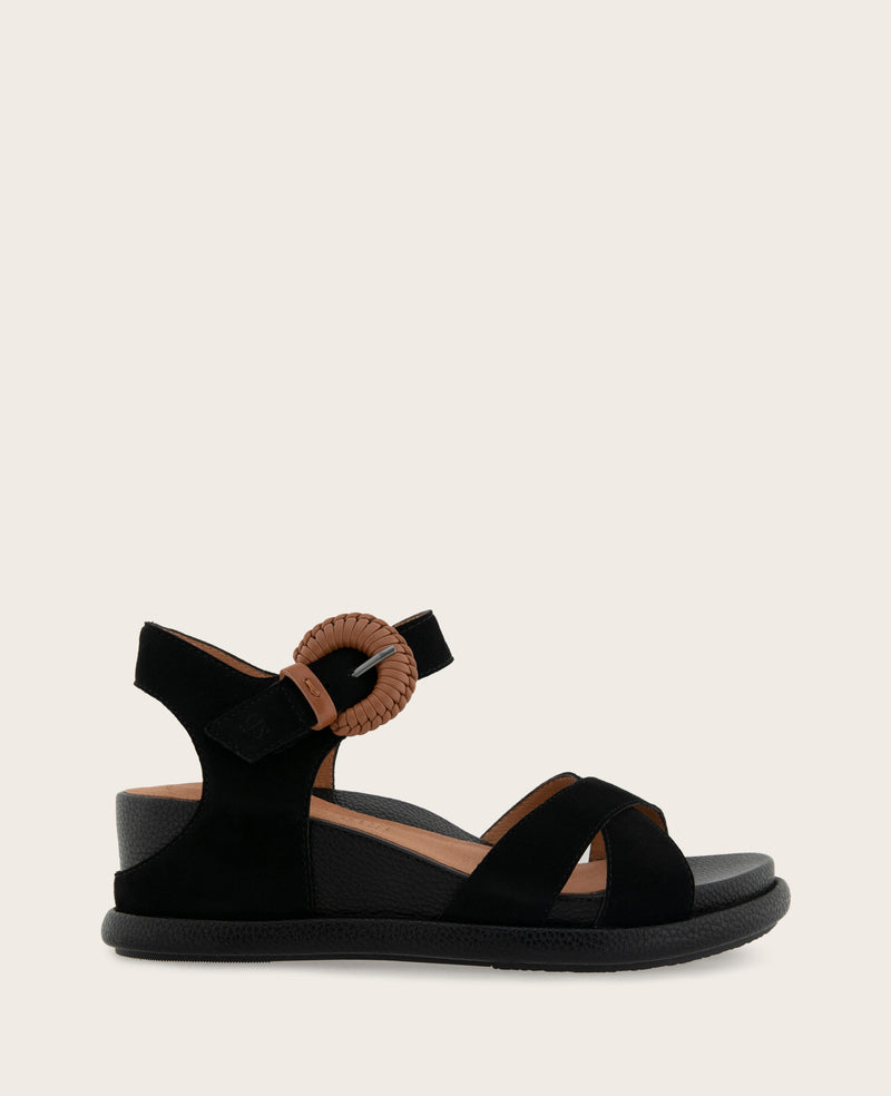 Kenneth Cole - GENTLE SOULS - Jaylee Suede Criss-Cross Ankle Strap Platform Sandal WOMENS SANDAL for Women