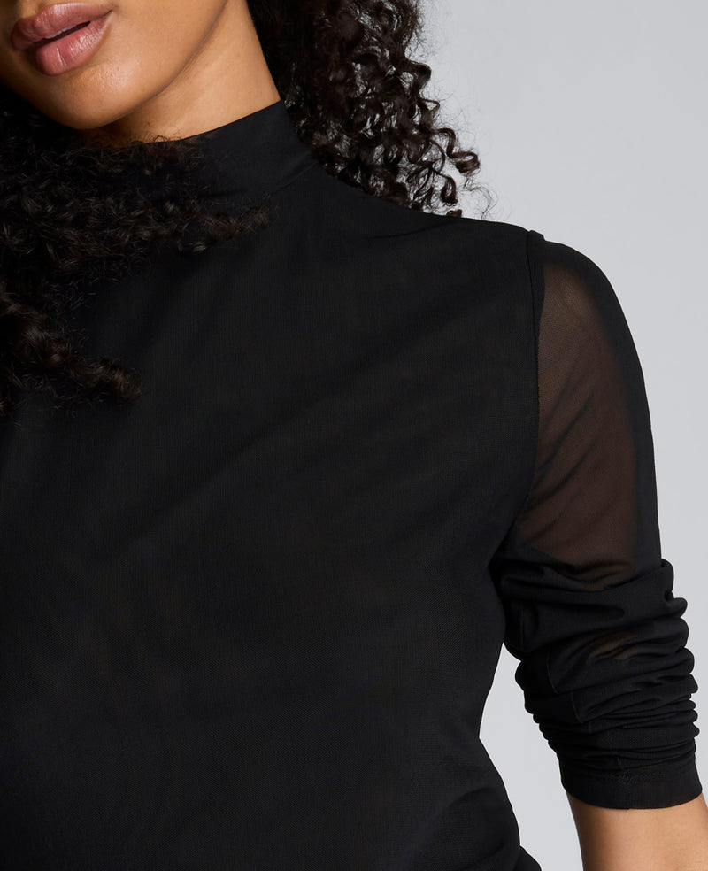 Kenneth Cole - Jodie Mock Neck Mixed Media Dress WOMENS DRESS for Women