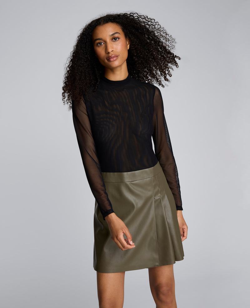 Jodie Mock Neck Mixed Media Dress Jodie Mock Neck Mixed Media Dress