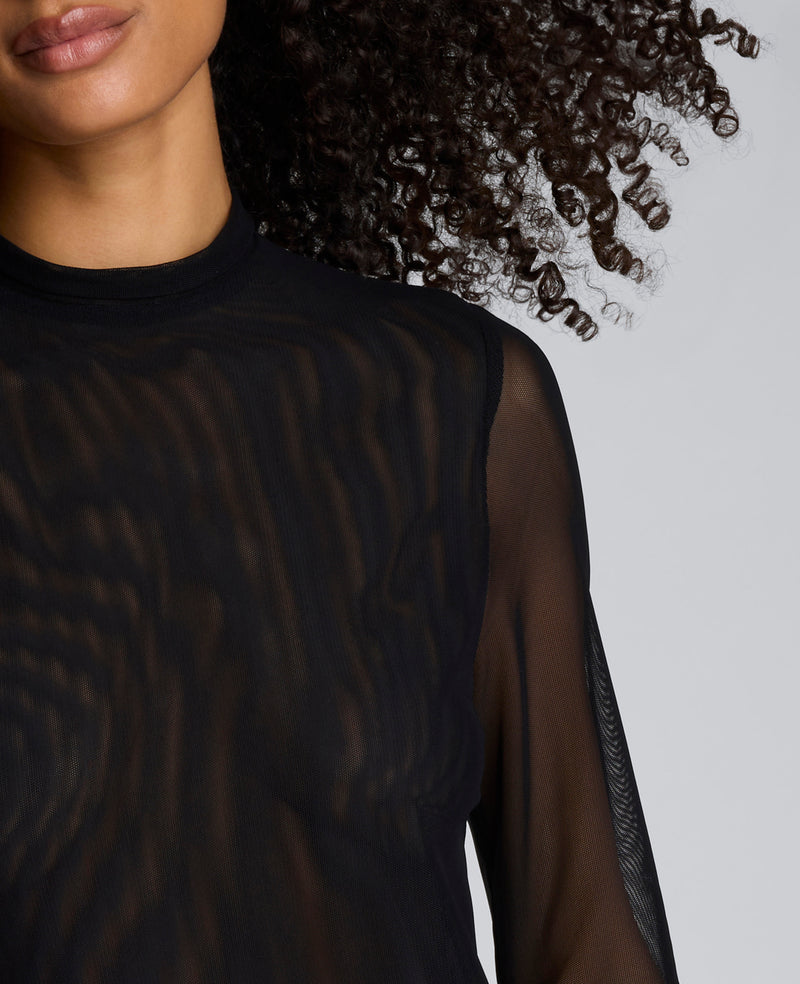 Kenneth Cole - Jodie Mock Neck Mixed Media Dress WOMENS DRESS for Women