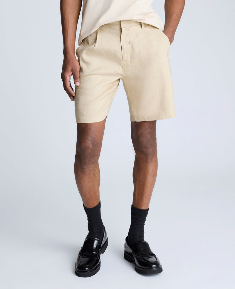 Tan Linen Shorts Pleated Fit for Style & Comfort | KC Tan Linen Shorts Pleated Fit for Style & Comfort | KC