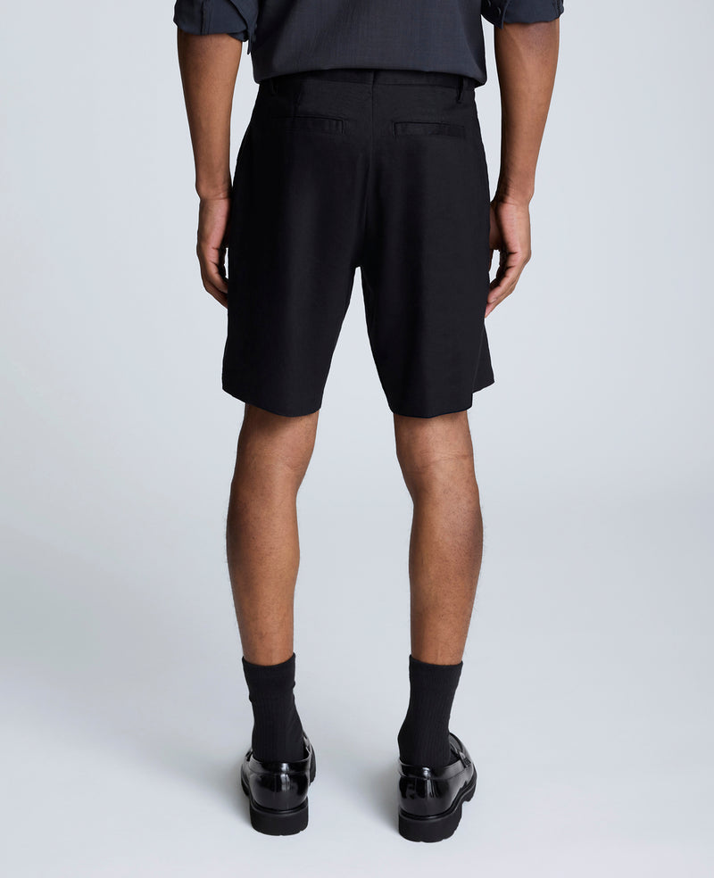 Black Linen Shorts – Pleated Fit for Modern Style