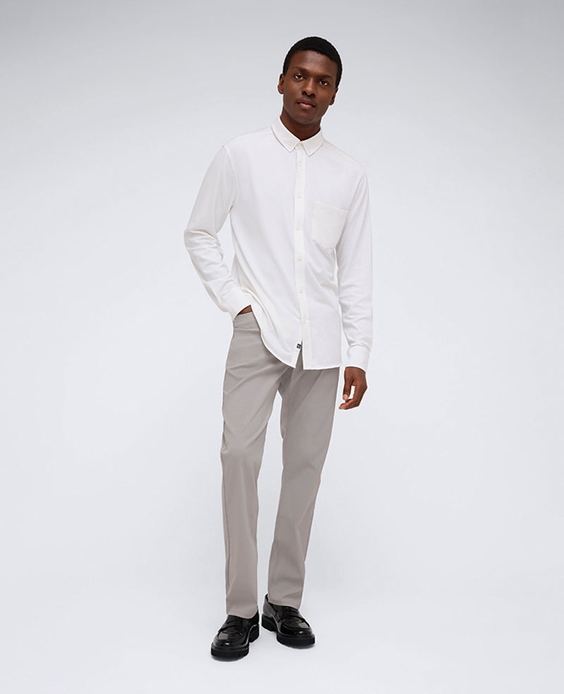 Kenneth Cole Men's Slim-Fit Plain White Performance Long-Sleeve Button-Down Shirt - White - S Kenneth Cole Men's Slim-Fit Plain White Performance Long-Sleeve Button-Down Shirt - White - S