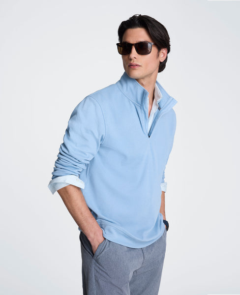 Hidden Placket Quarter Zip Sweater