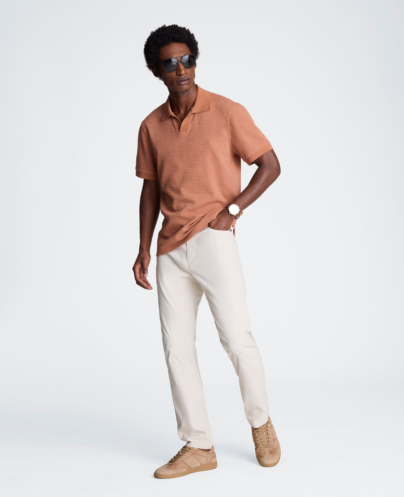 Kenneth Cole - Short Sleeve Johnny Collar Polo with Ribbing MENS SHIRT for Men