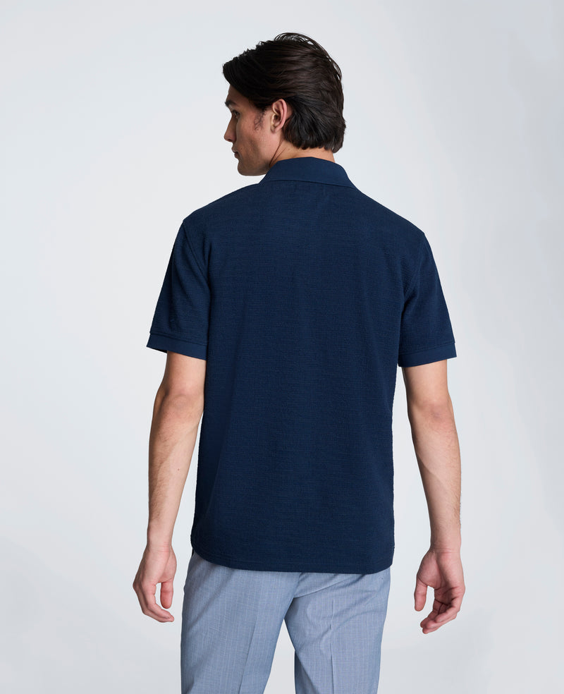 Kenneth Cole - Short Sleeve Johnny Collar Polo with Ribbing MENS SHIRT for Men