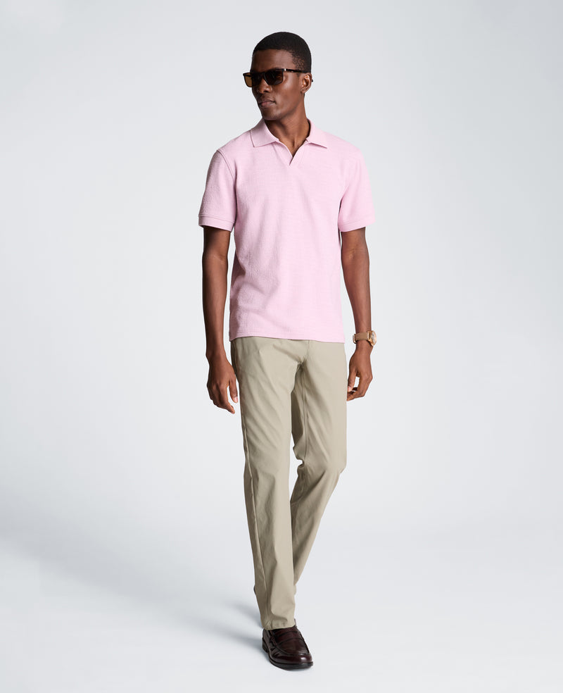 Kenneth Cole - Short Sleeve Johnny Collar Polo with Ribbing MENS SHIRT for Men