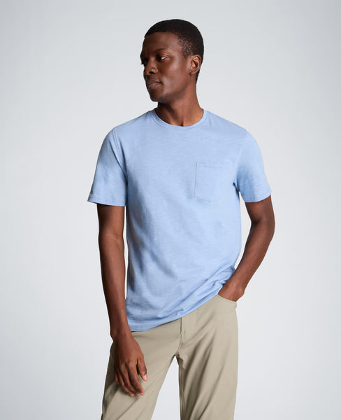 トップス everyone pocket tee shirt BLUE L Crew Neck Tee with Pocket