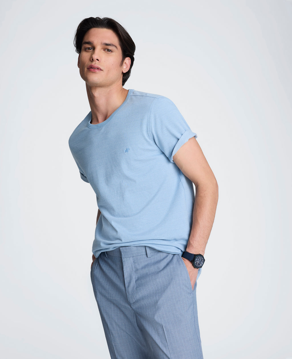 Kenneth Cole - Textured Logo Tee MENS SHIRT for Men 