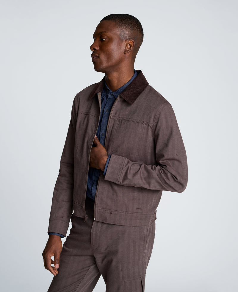 Kenneth Cole - Zip Front Trucker With Contrast Collar MENS OUTERWEAR for Men