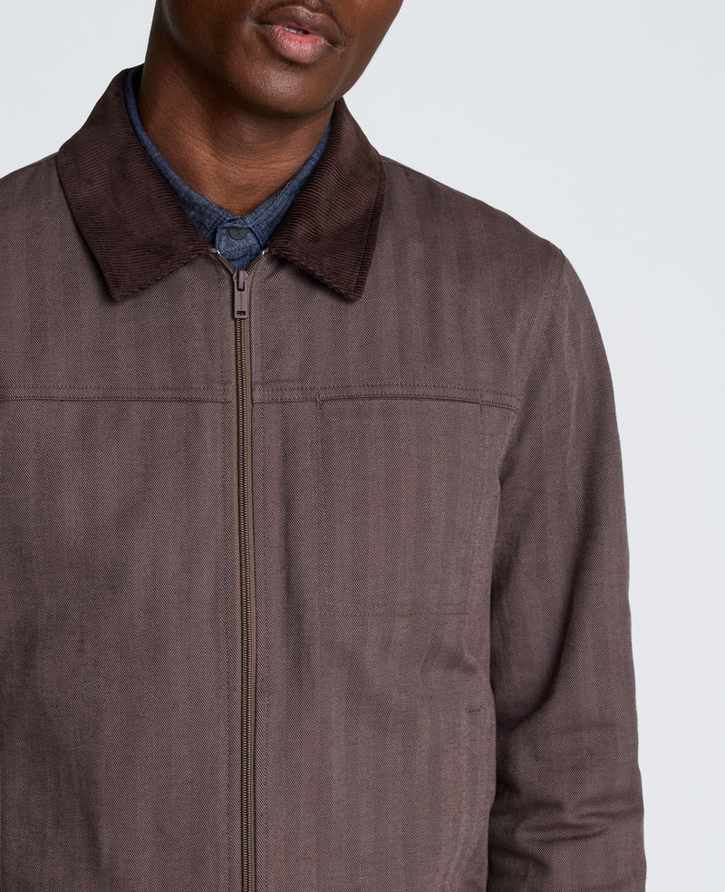 Kenneth Cole - Zip Front Trucker With Contrast Collar MENS OUTERWEAR for Men
