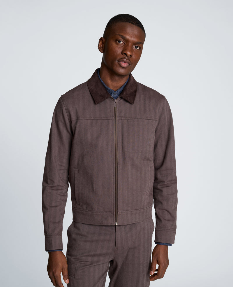 Kenneth Cole - Zip Front Trucker With Contrast Collar MENS OUTERWEAR for Men