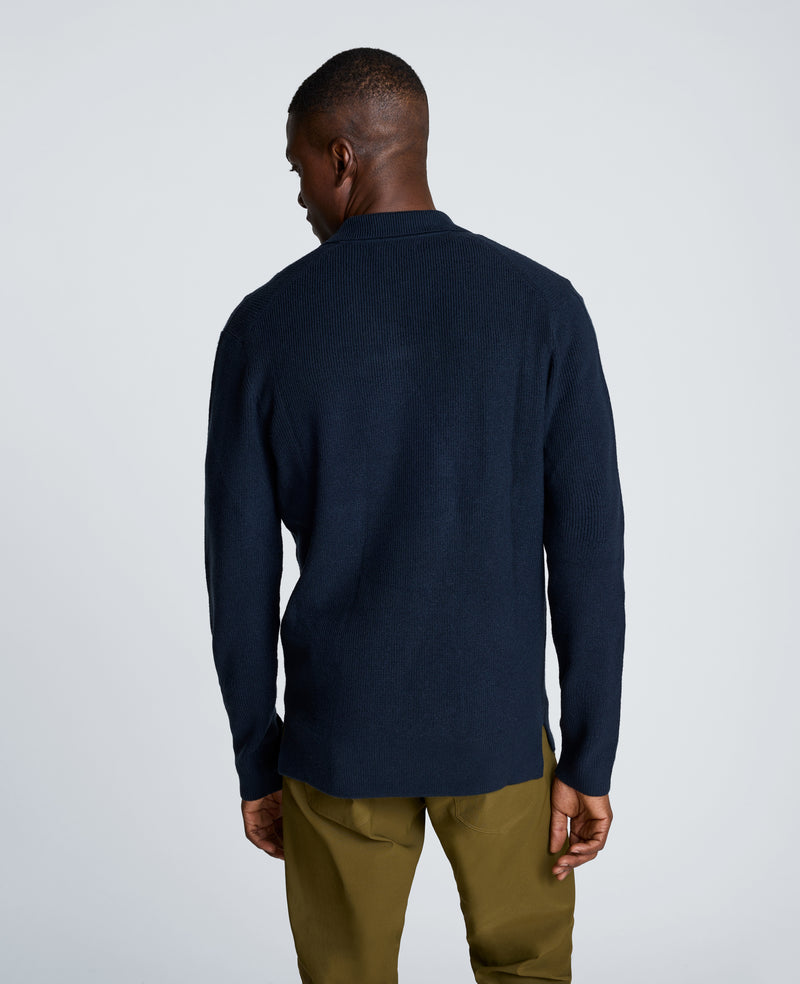 Kenneth Cole - Long Sleeve Johnny Collar Polo MENS SHIRT for Men