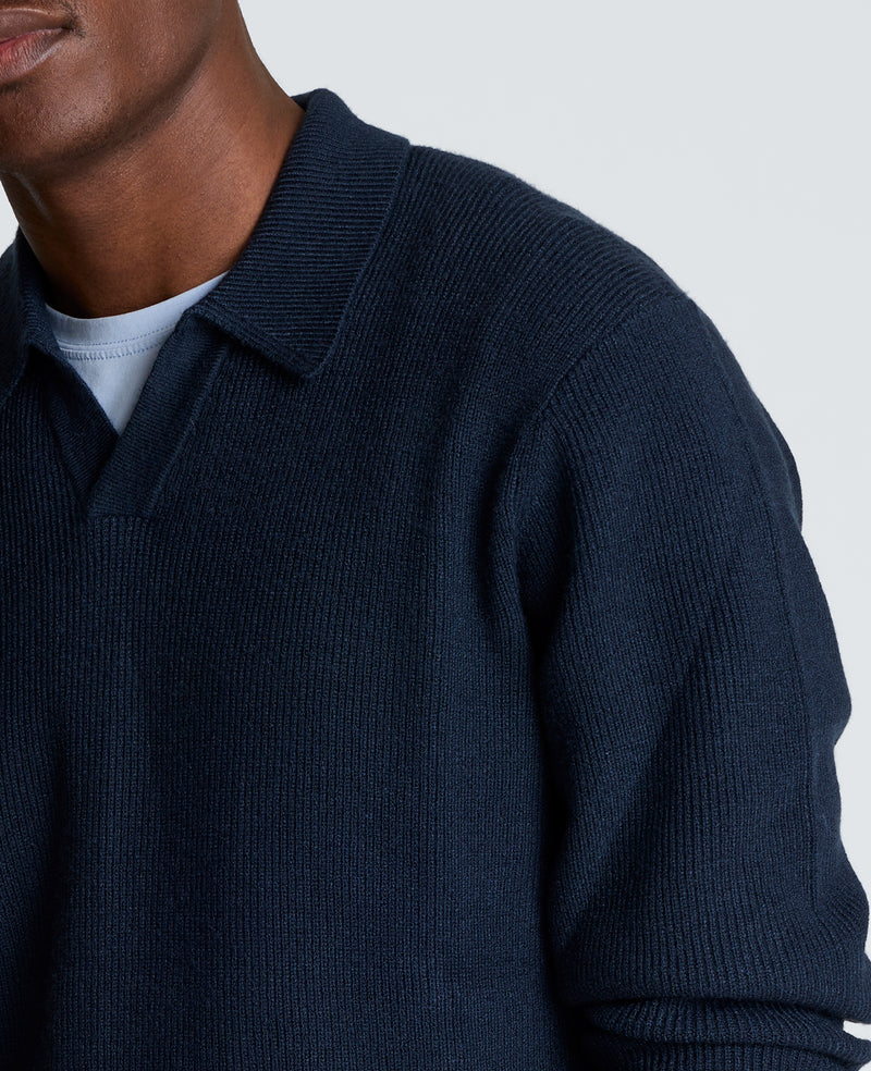 Kenneth Cole - Long Sleeve Johnny Collar Polo MENS SHIRT for Men