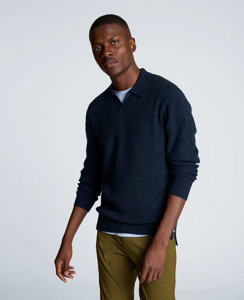 Kenneth Cole - Long Sleeve Johnny Collar Polo MENS SHIRT for Men