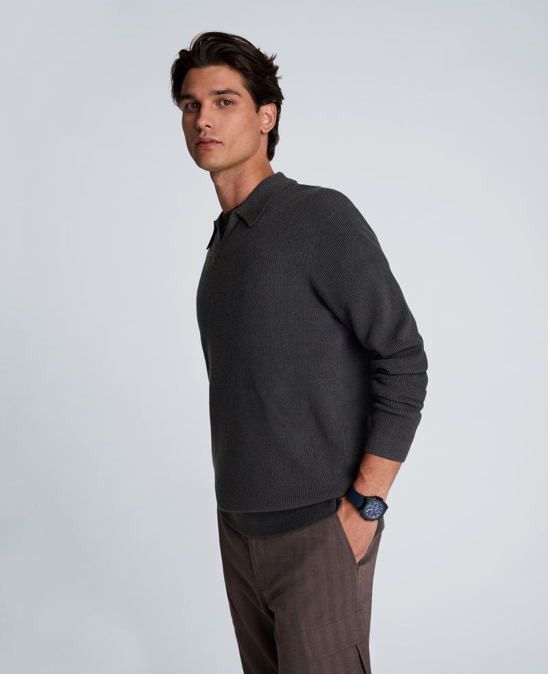 Kenneth Cole - Long Sleeve Johnny Collar Polo MENS SHIRT for Men