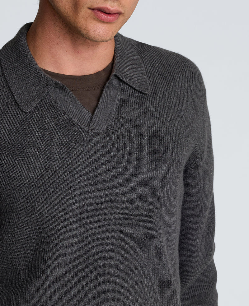Kenneth Cole - Long Sleeve Johnny Collar Polo MENS SHIRT for Men