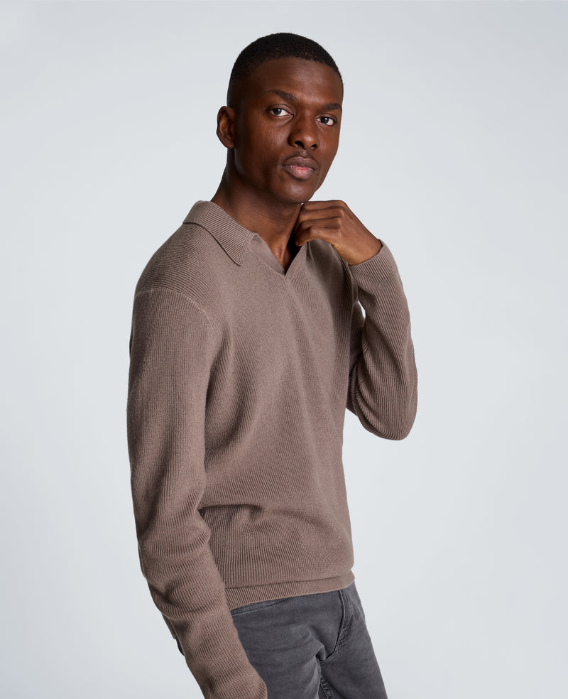 Kenneth Cole - Long Sleeve Johnny Collar Polo MENS SHIRT for Men
