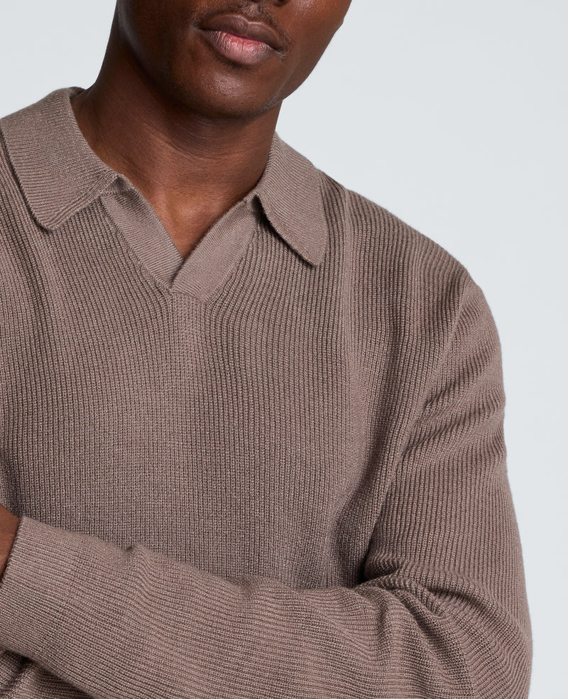 Kenneth Cole - Long Sleeve Johnny Collar Polo MENS SHIRT for Men