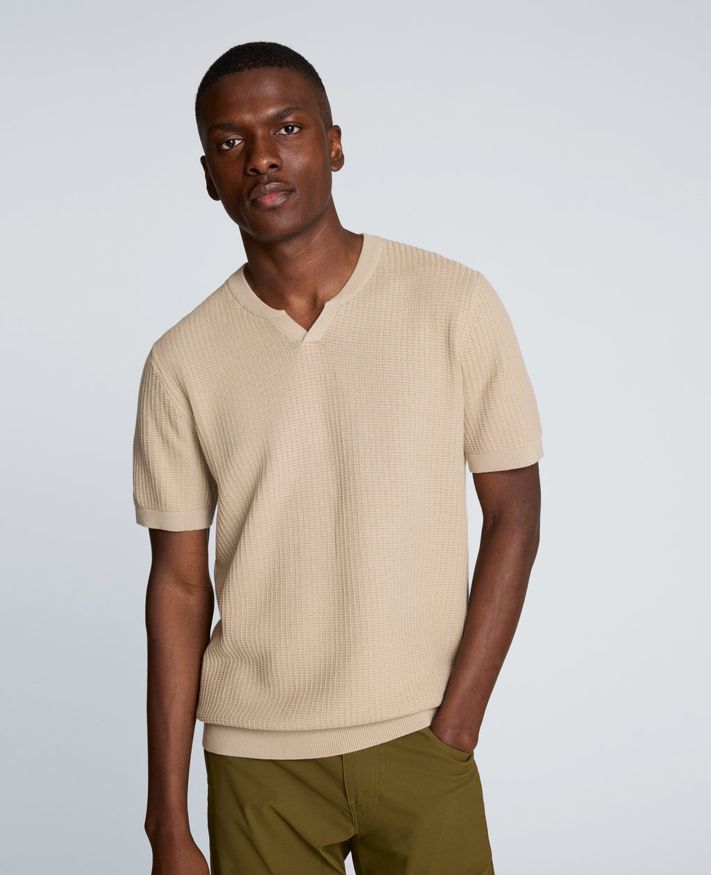 Kenneth Cole - Johnny Collar Henley Sweater MENS SWEATER for Men 