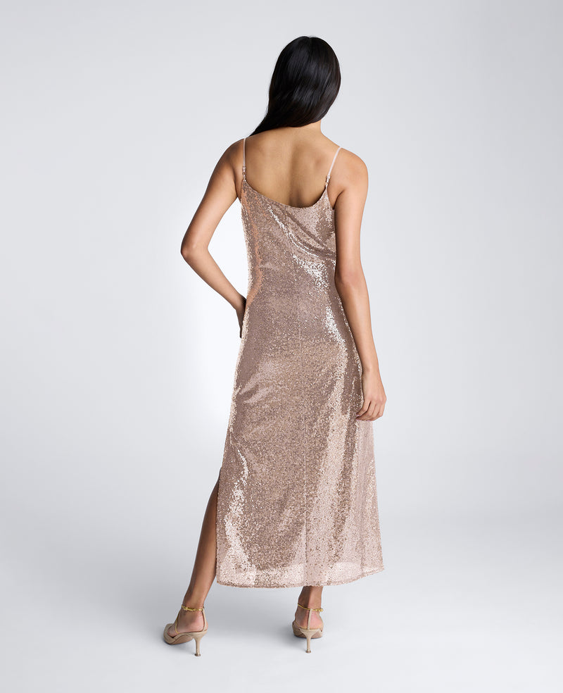 Sequin Cowl Neck Maxi Slip Dress Sequin Cowl Neck Maxi Slip Dress