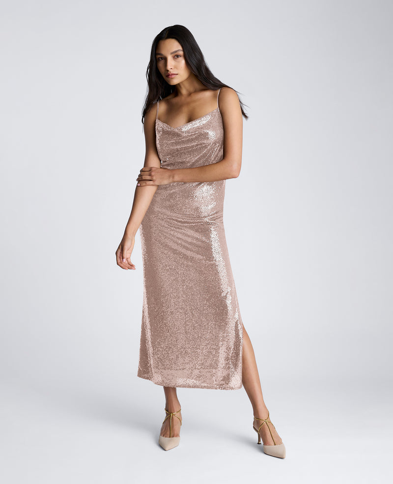 Kenneth Cole | Sequin Cowl Neck Maxi Slip Dress Kenneth Cole | Sequin Cowl Neck Maxi Slip Dress