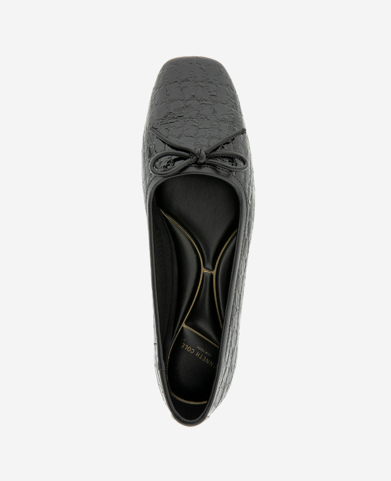 Kenneth Cole - Carriah Embossed Croco Bow Tie Ballet Flat WOMENS FLAT for Women