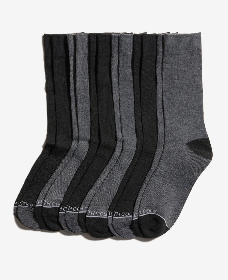 Waffle Texture Crew Socks 6-Pack Black | Kenneth Cole Waffle Texture Crew Socks 6-Pack Black | Kenneth Cole