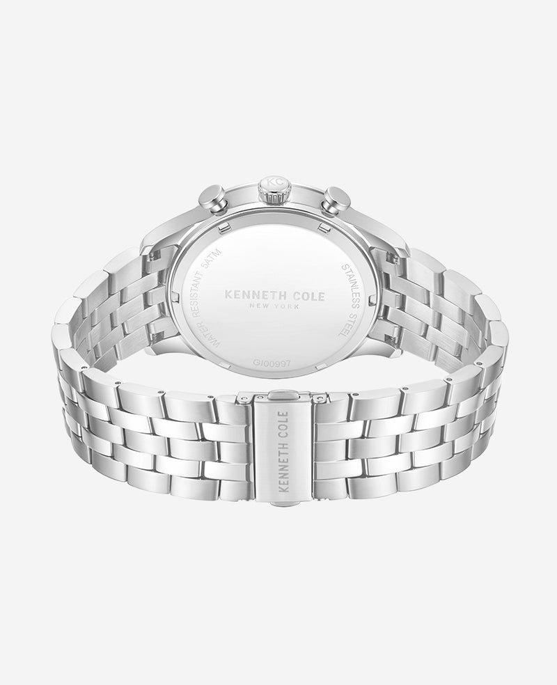 Kenneth Cole - Dress Sport Chronograph Blue Dial Stainless Steel Bracelet Watch MENS WATCHES for Men