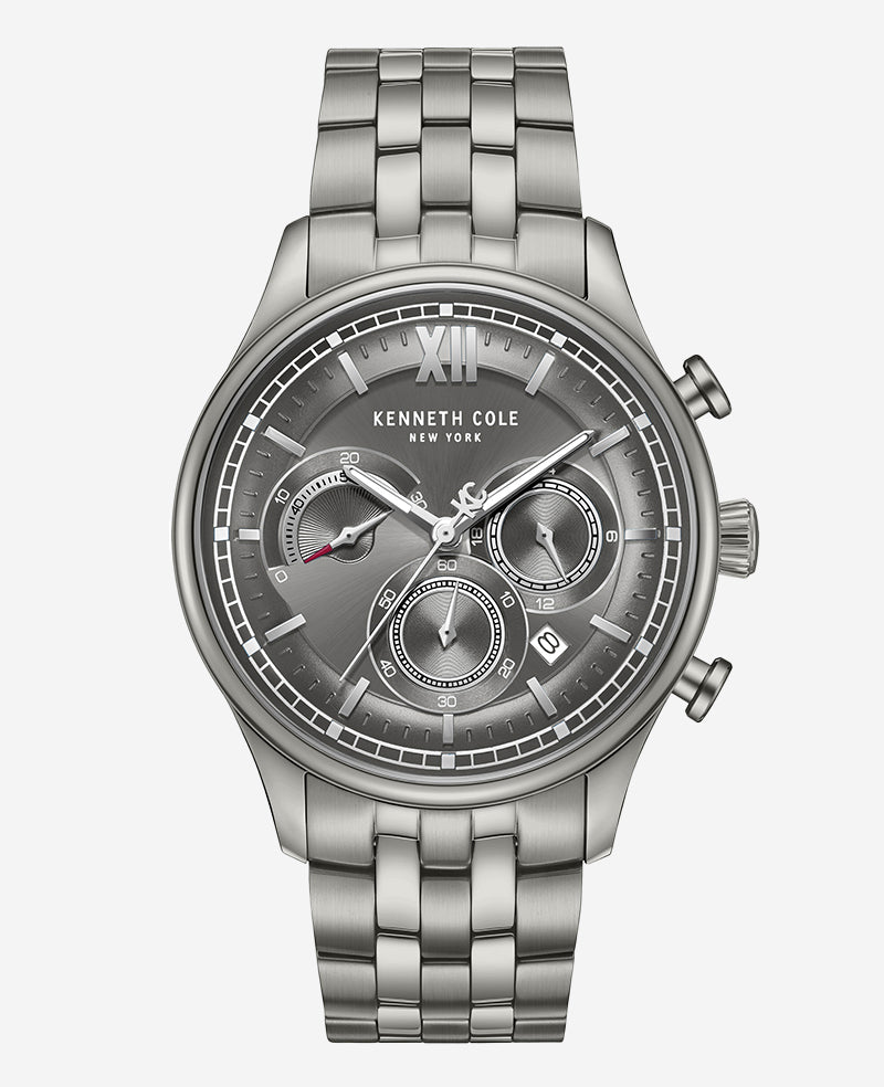 Kenneth Cole - Dress Sport Chronograph Stainless Steel Bracelet Watch MENS WATCHES for Men 