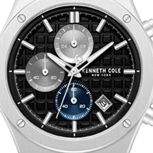 Kenneth Cole - Dress Sport Chronograph Black Dial Stainless Steel Bracelet Watch MENS WATCHES for Men