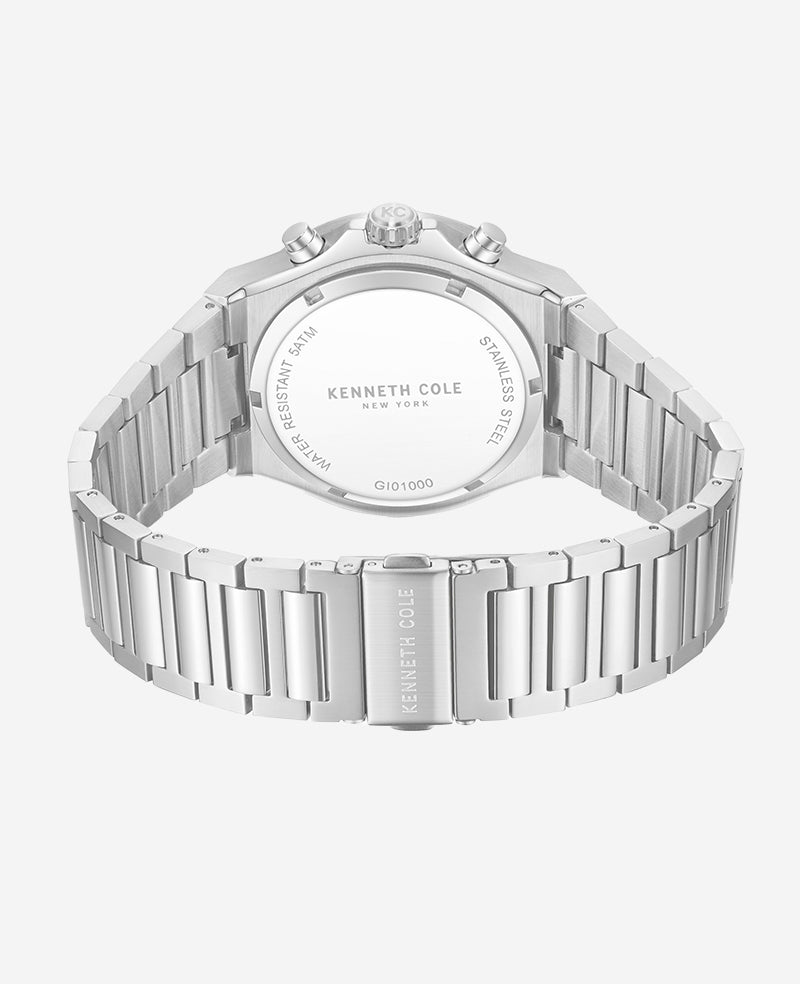 Kenneth Cole - Dress Sport Chronograph Black Dial Stainless Steel Bracelet Watch MENS WATCHES for Men